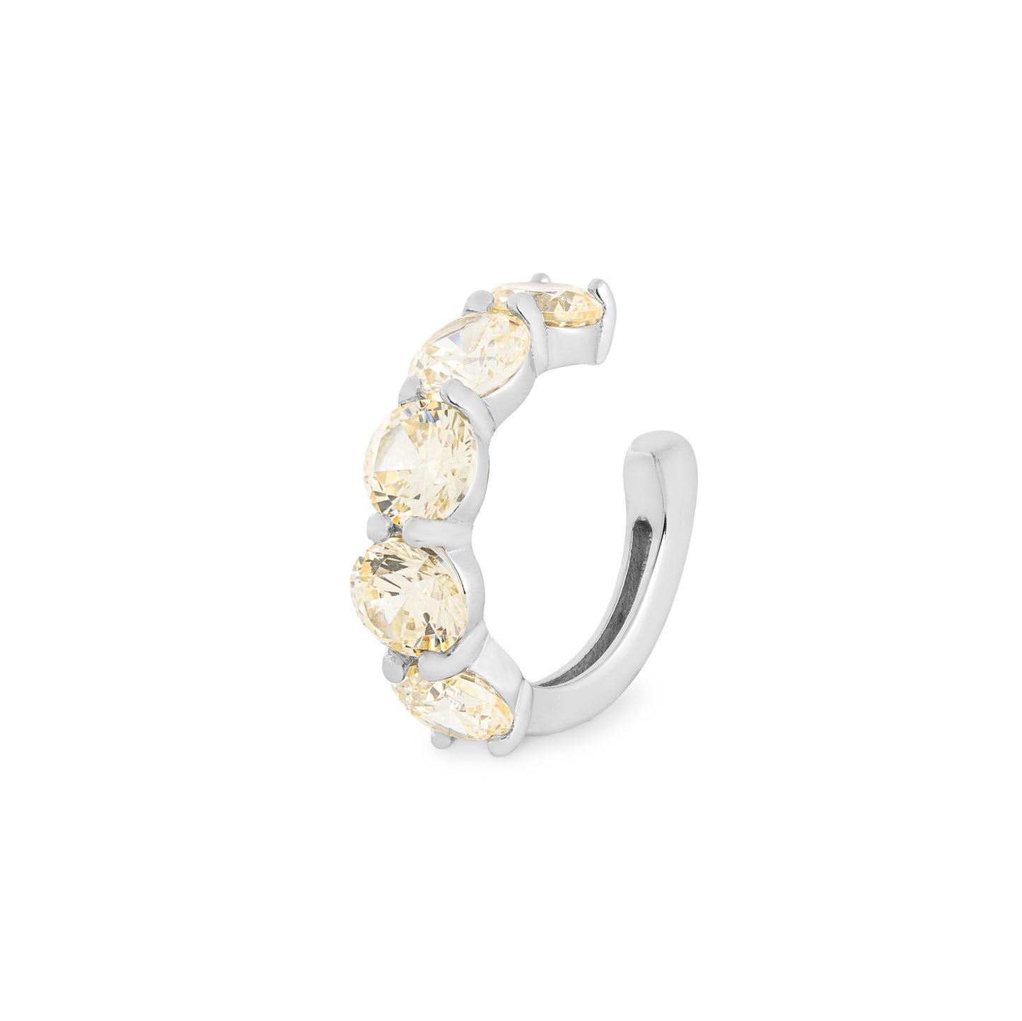Piercing Fake 5mm Fancy Yellow Prata 925