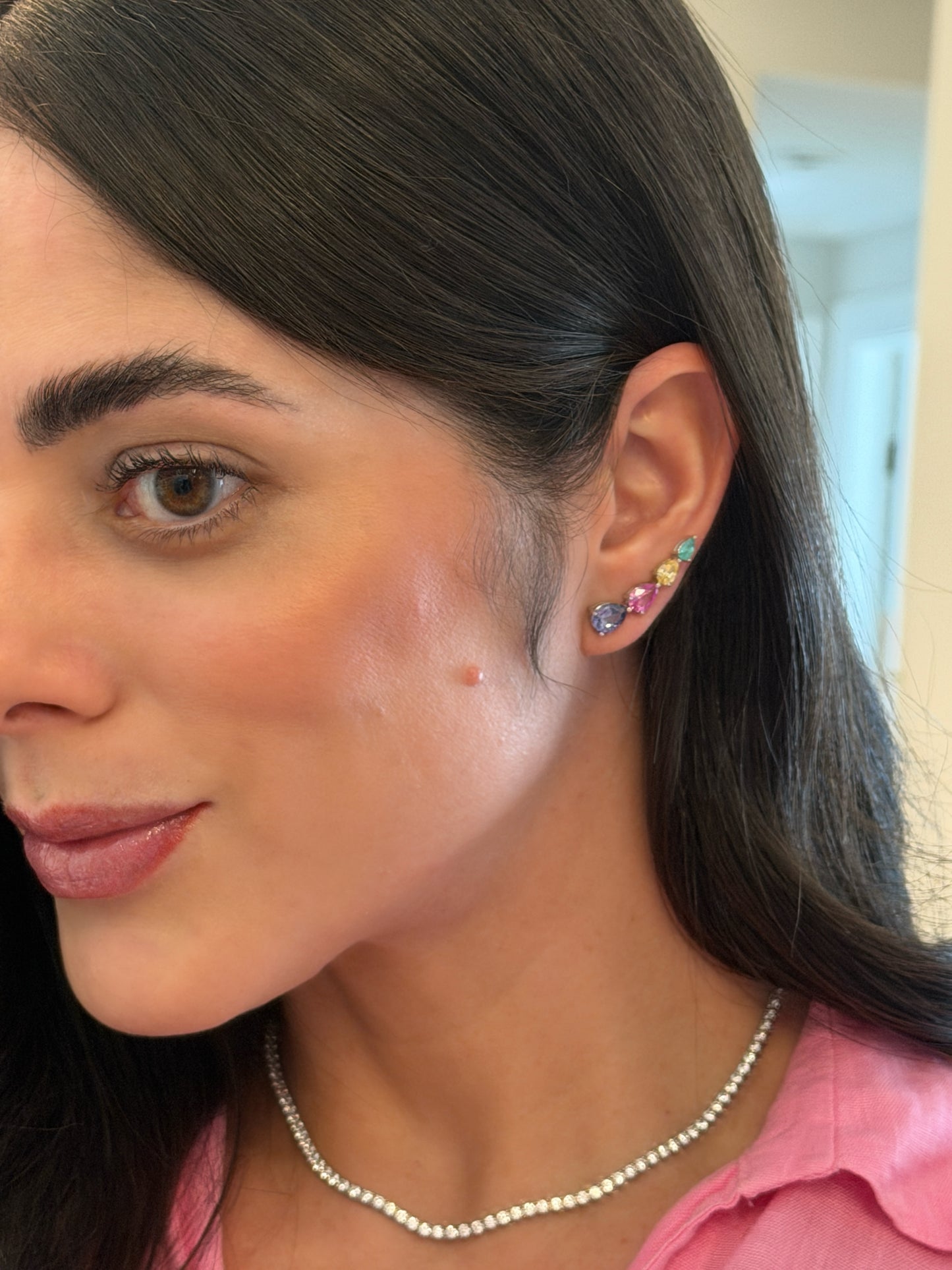 Brinco Ear Cuff Gotas Prata 925