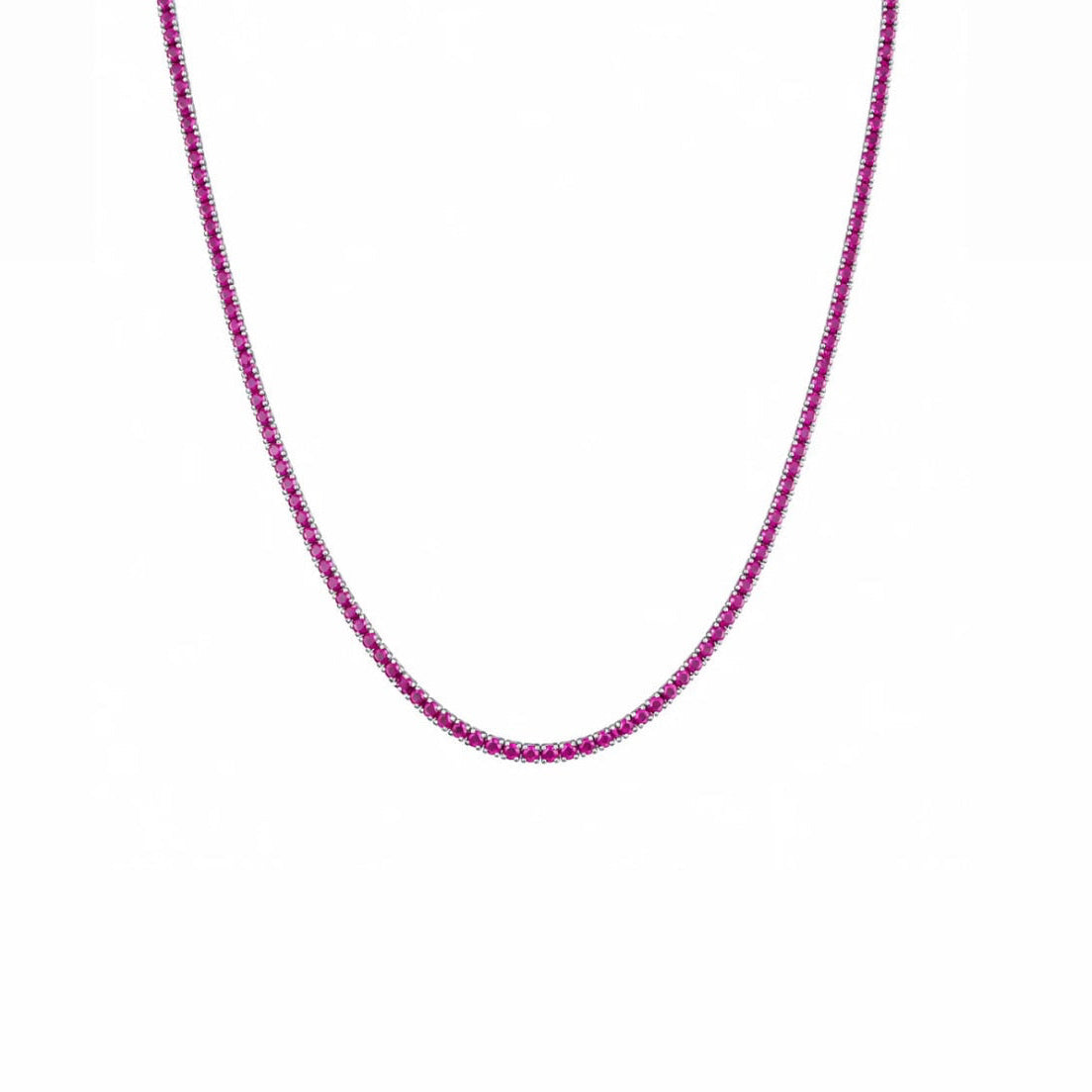 Colar Riviera Safira Pink - 40cm