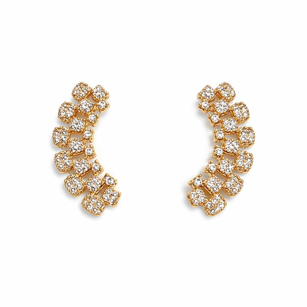 Brinco Ear Cuff micro cravejado