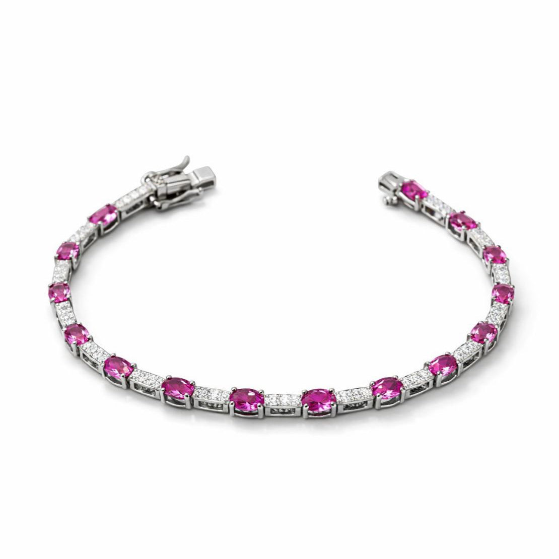 Pulseira Riviera Pink Prata 925