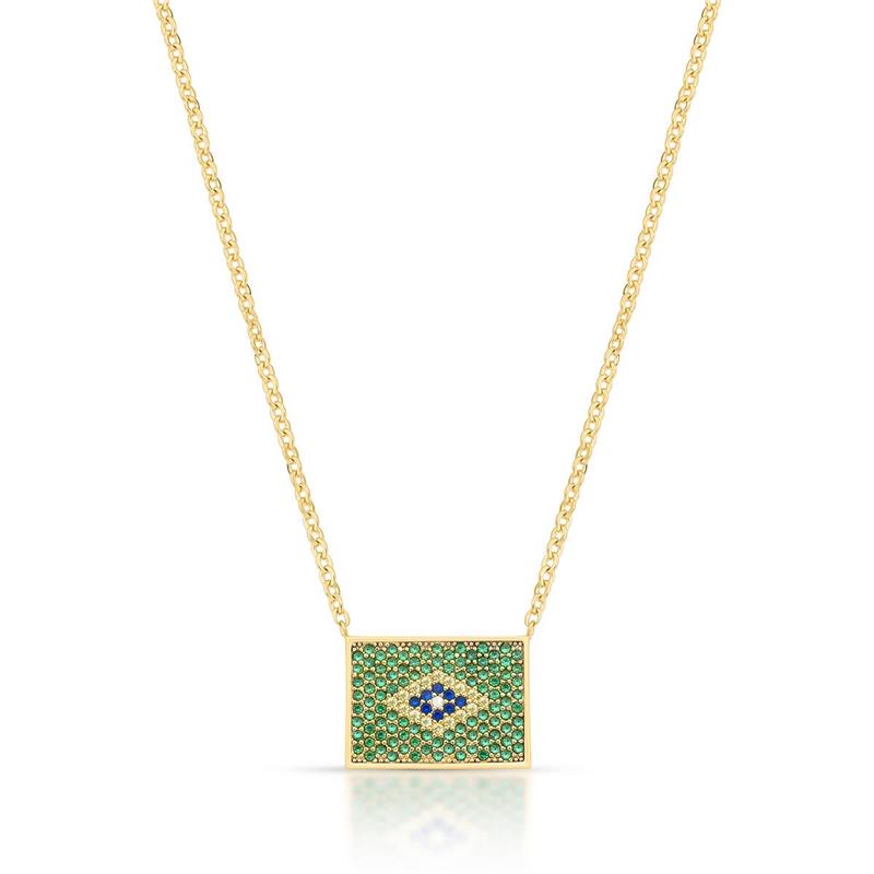 Colar Brasil Micro Cravejado
