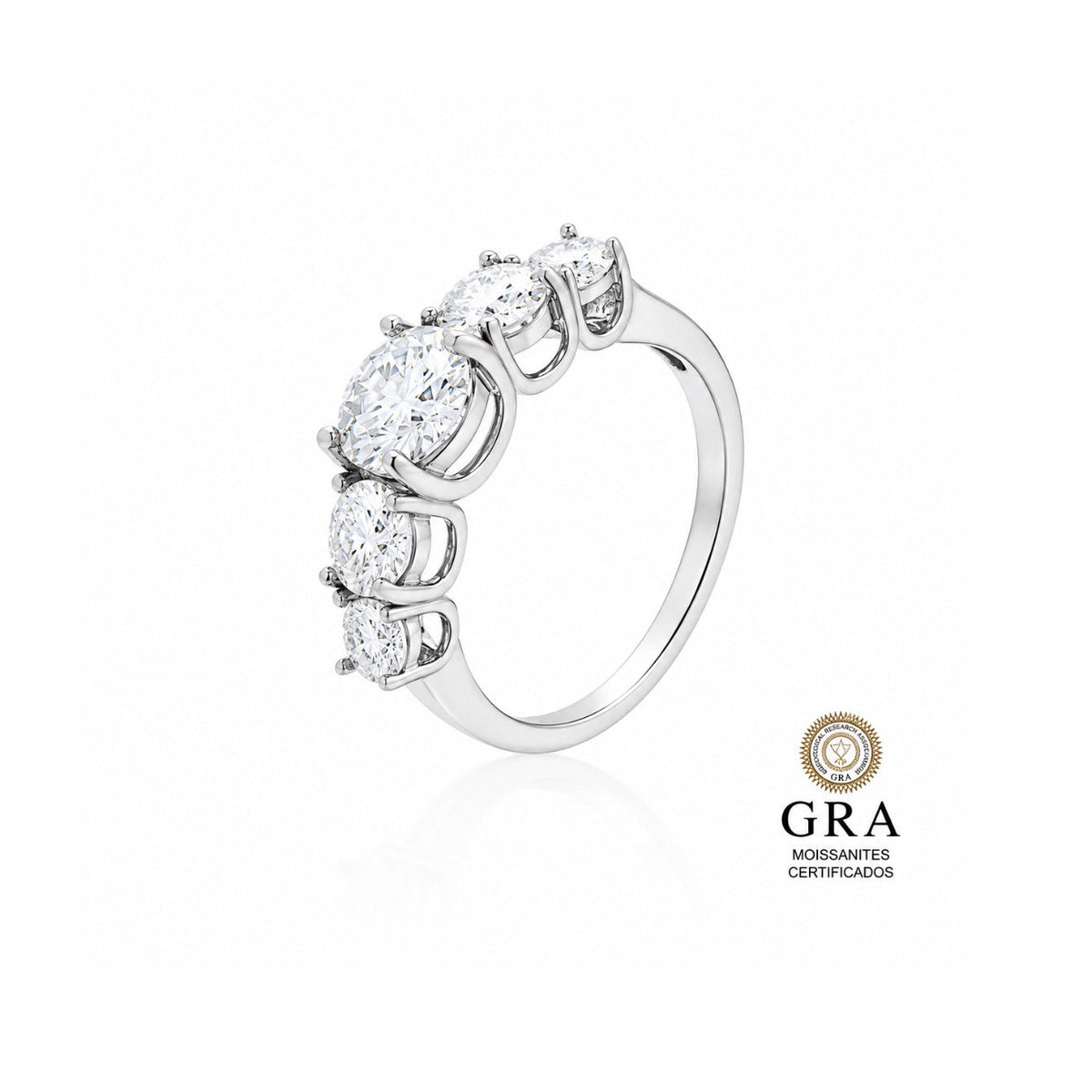 Anel em Moissanite Sparkle Prata 925