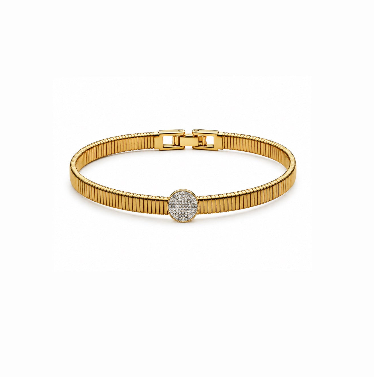 Pulseira Maleável Pingente Cravejado