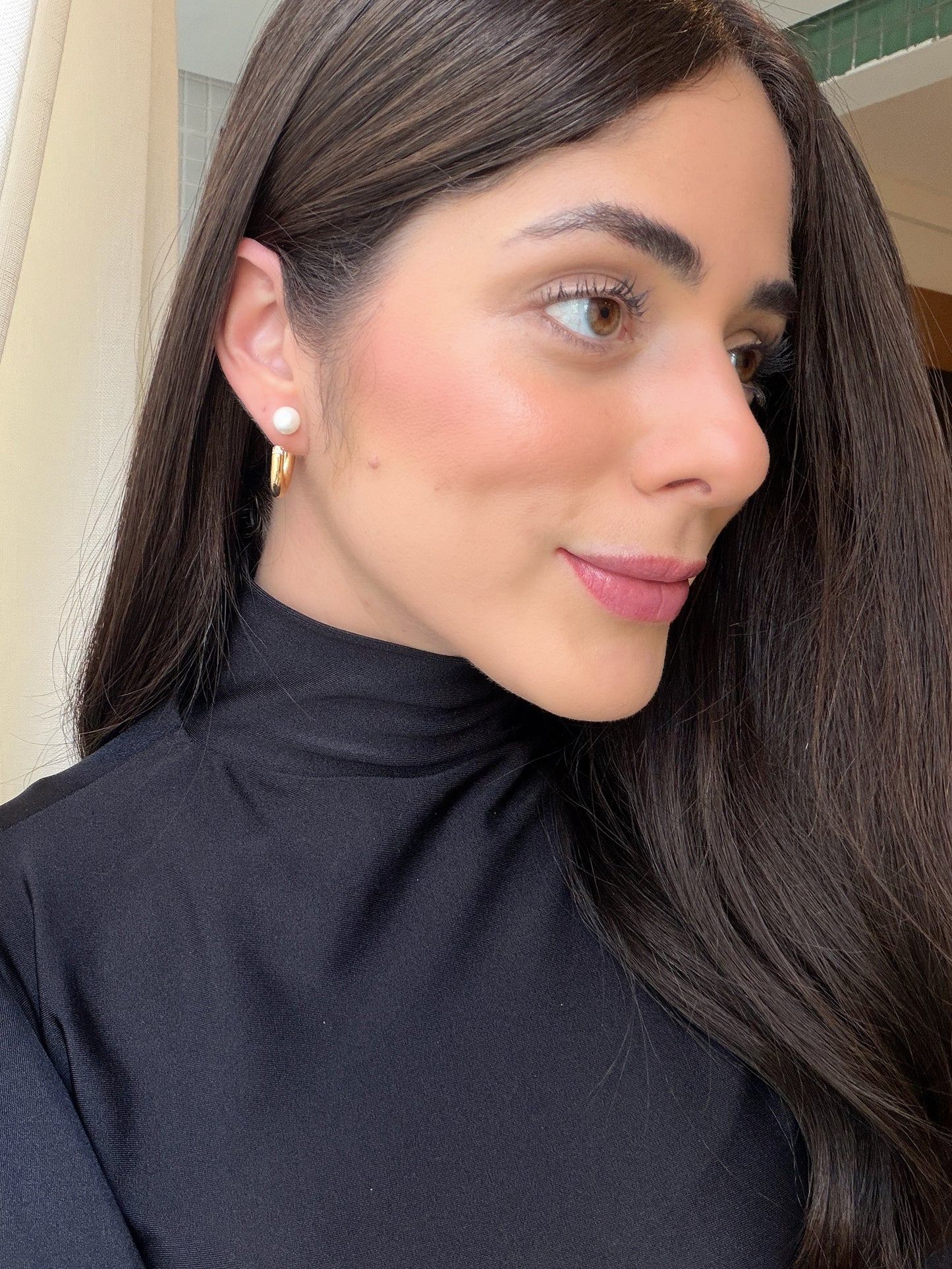 Argola Ear Jacket Pérola