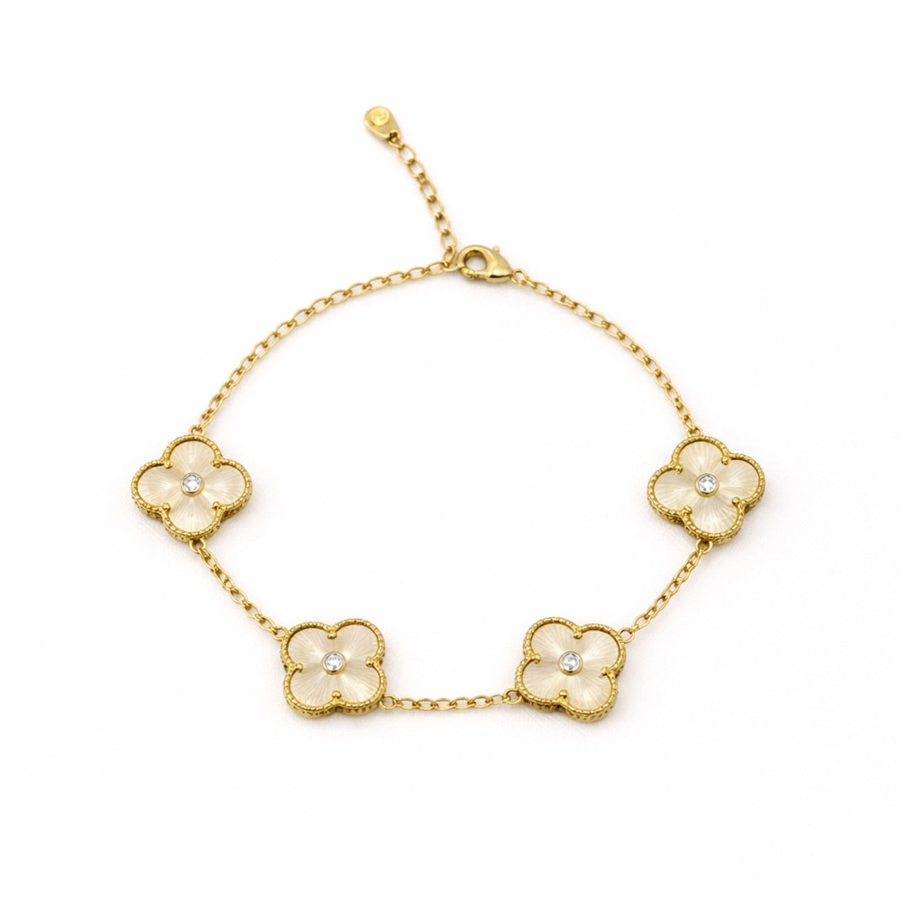 Pulseira Trevos Zircônia