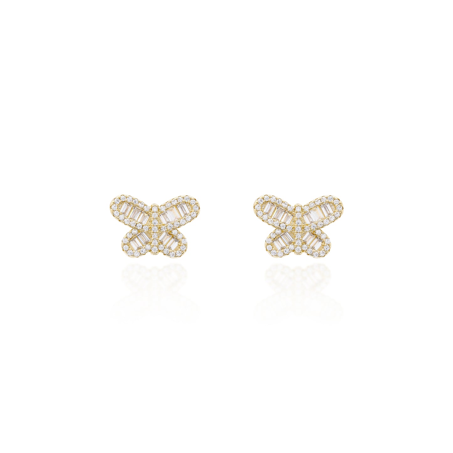 Brinco Borboleta Prata 925 Dourado