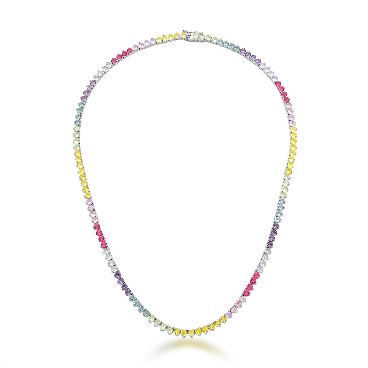 Colar Riviera Três Pontas Colorida 3mm