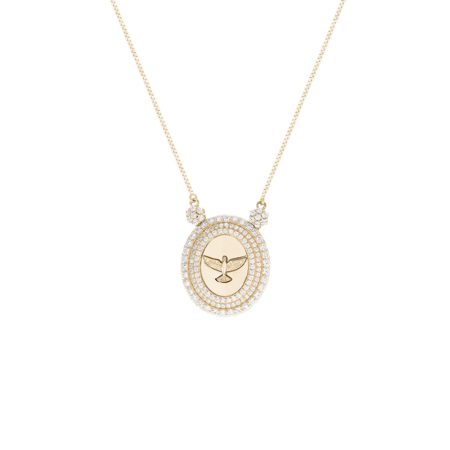 Colar Medalha Espirito Santo Prata 925
