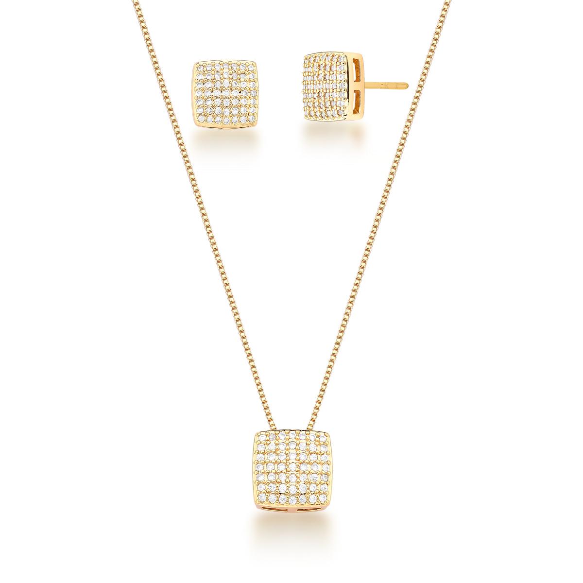 Conjunto Quadrado Cravejado