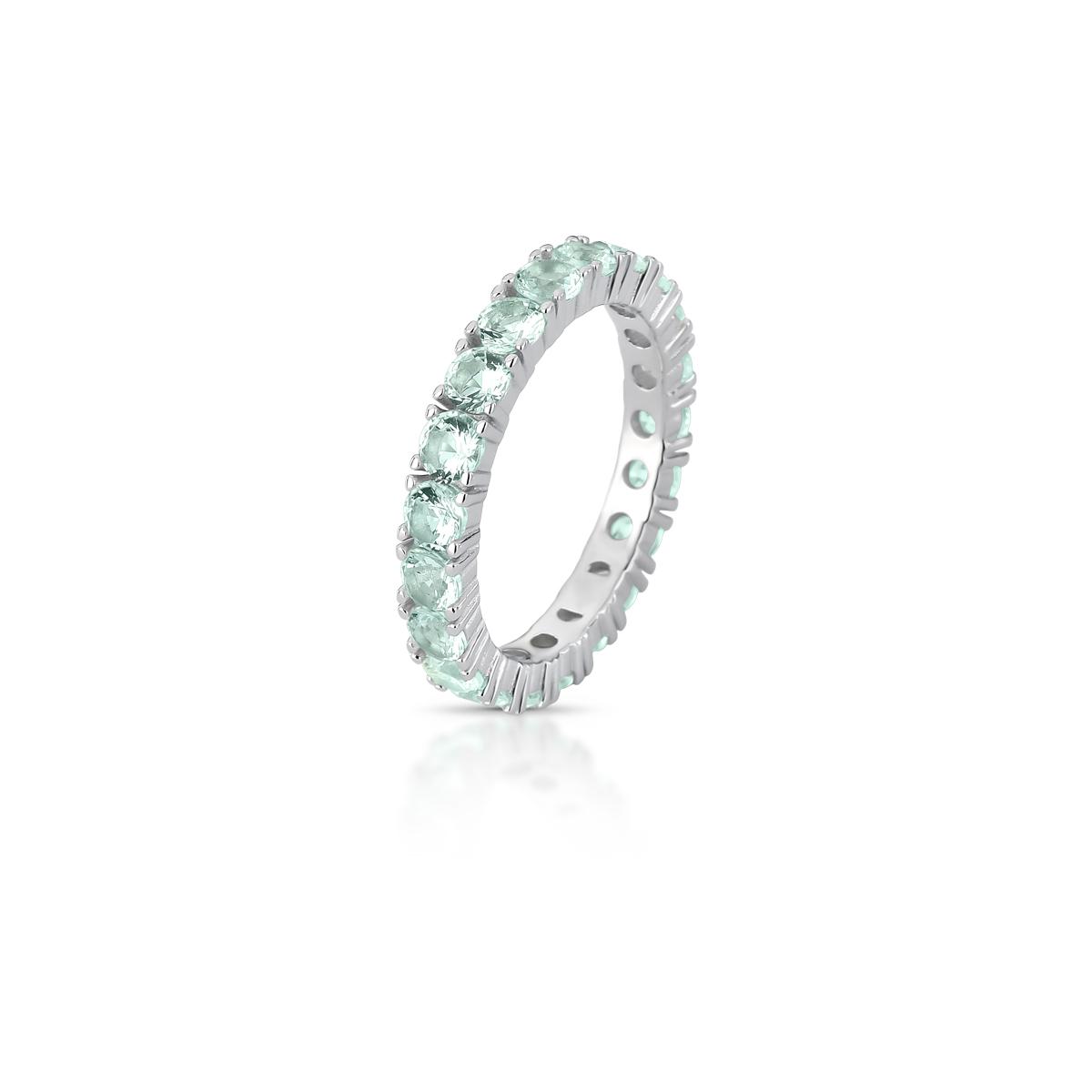 Anel Zicônias 3mm Prata 925