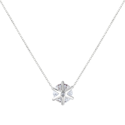 Colar Solitário em Moissanite 11mm Prata 925