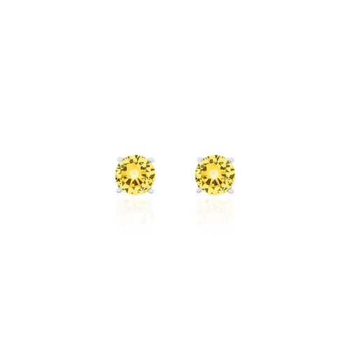Brinco Ponto de Luz 7mm Prata 925 Fancy Yellow