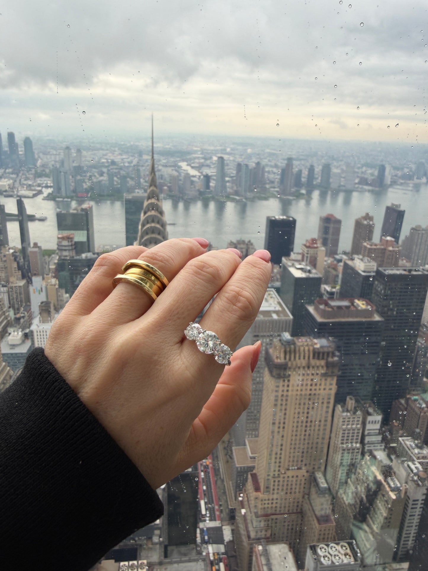 Anel Trio em Moissanite Prata 925
