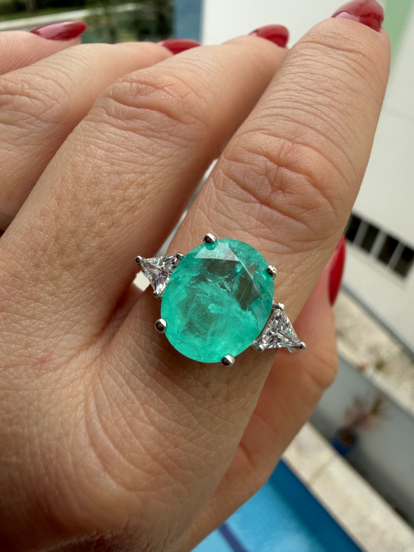 Anel Colombiana Oval Prata 925
