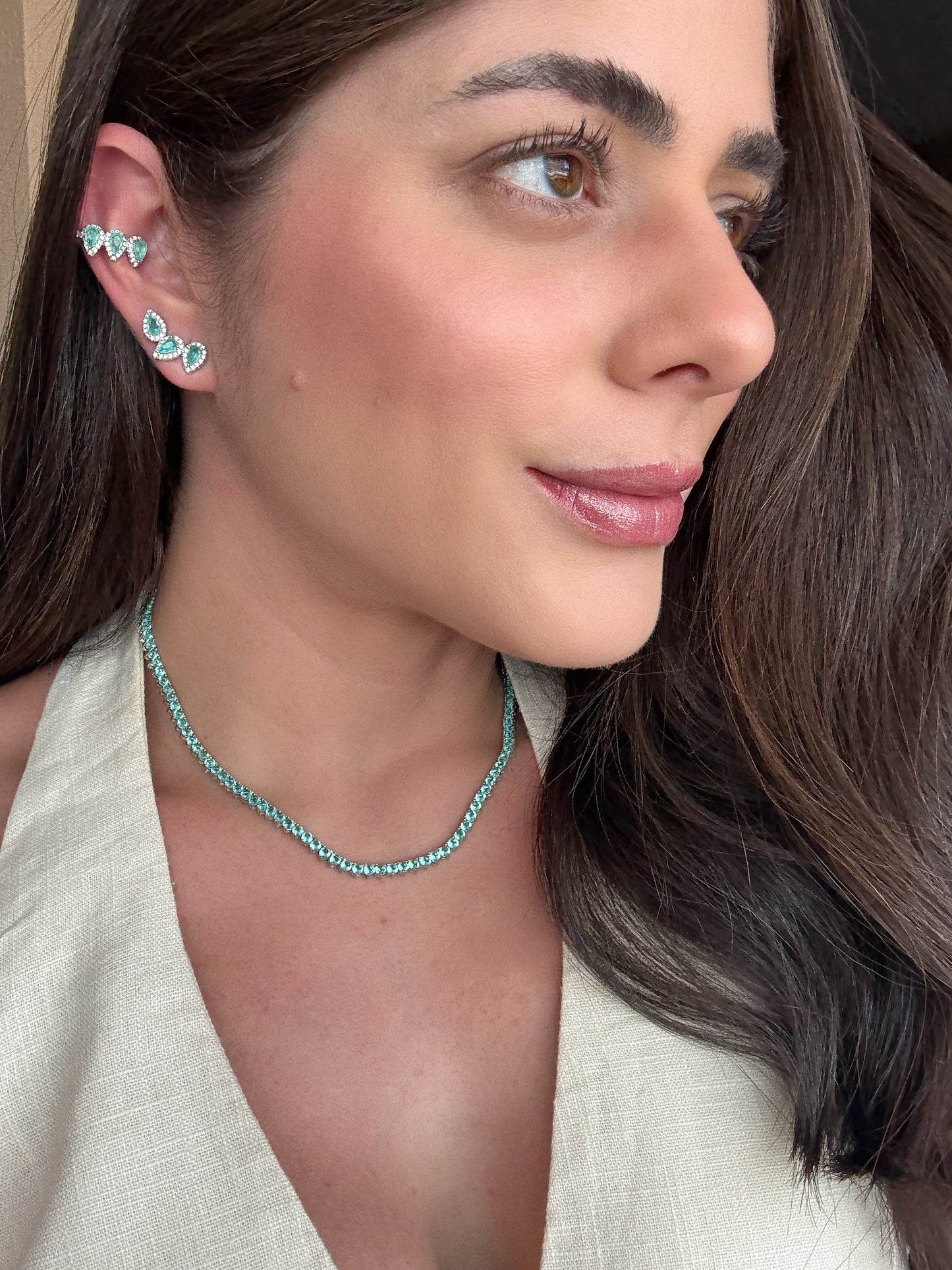Brinco Ear Cuff Três Gotas Prata 925