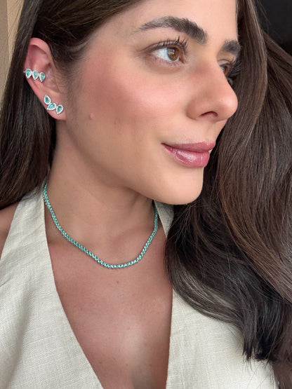 Brinco Ear Cuff Três Gotas Prata 925