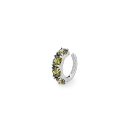 Piercing Fake Verde Oliva Prata 925