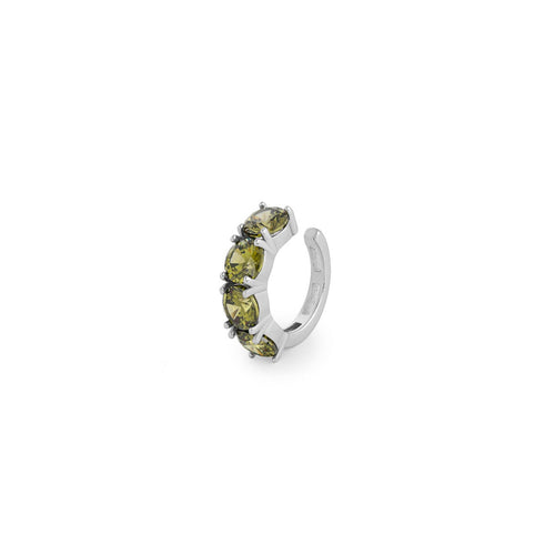 Piercing Fake Verde Oliva Prata 925
