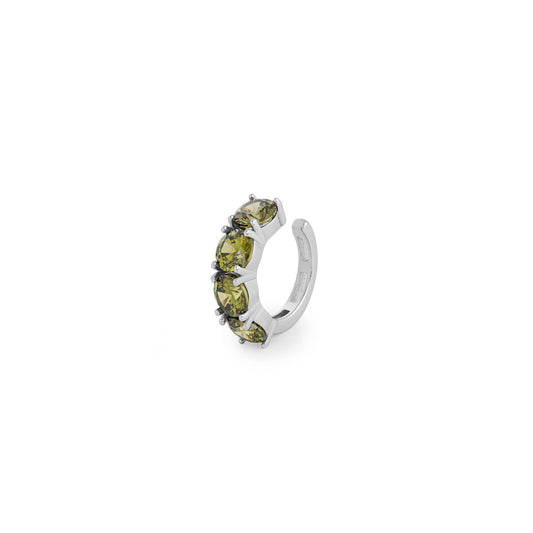 Piercing Fake Verde Oliva Prata 925
