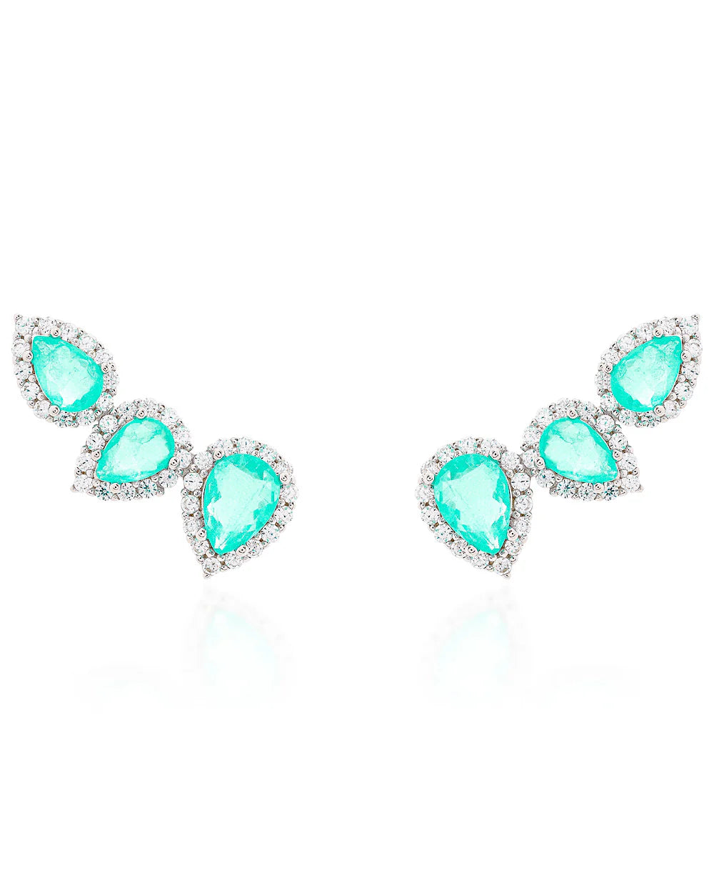 Brinco Ear Cuff Três Gotas Prata 925