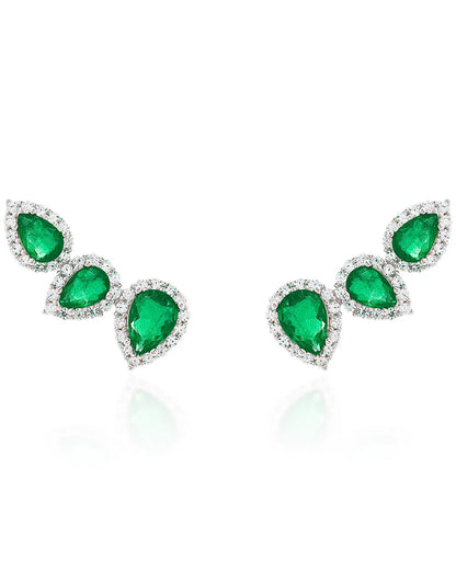 Brinco Ear Cuff Três Gotas Prata 925