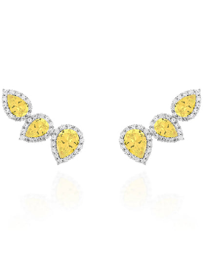 Brinco Ear Cuff Três Gotas Prata 925