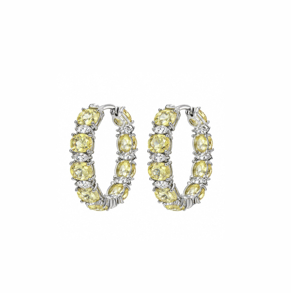 Argola Oval Fancy Yellow