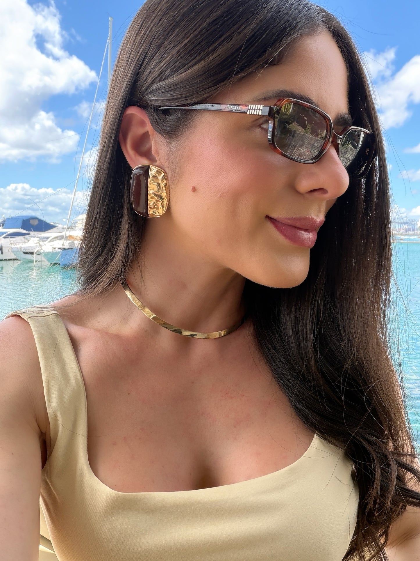 Brinco Stella banho ouro 18k