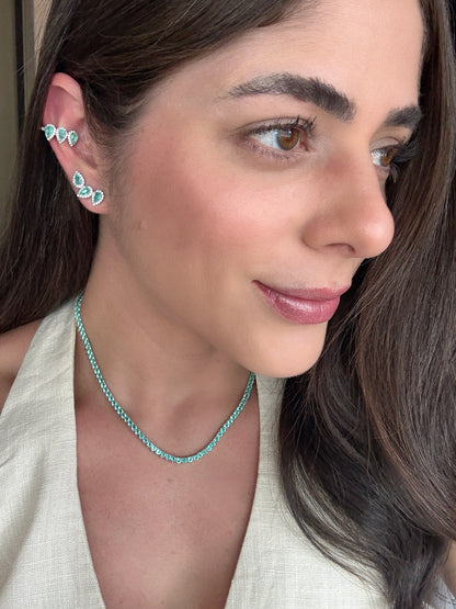 Brinco Ear Cuff Três Gotas Prata 925