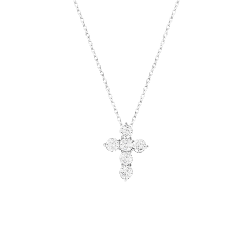 Colar Cruz em Moissanite Prata 925