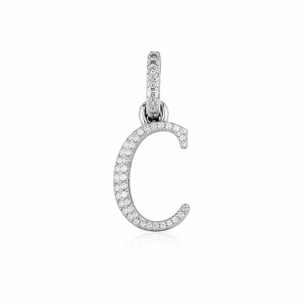 Pingente Inicial Cravejado Prata 925