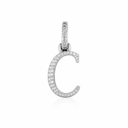 Pingente Inicial Cravejado Prata 925