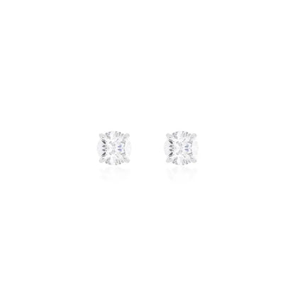 Brinco Ponto de Luz 8.0 mm  em Moissanite Prata 925