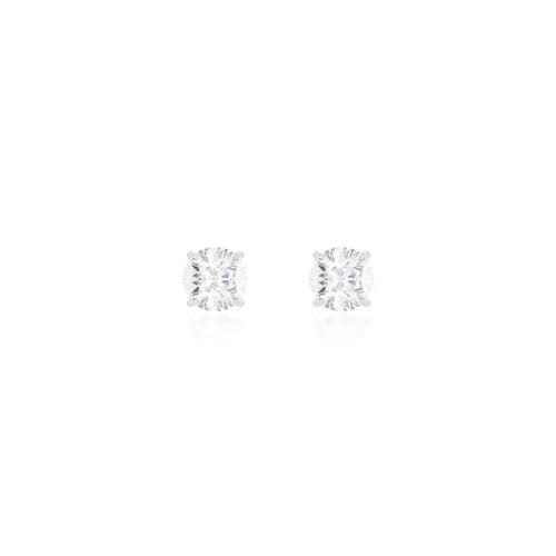 Brinco Ponto de Luz 8.0 mm  em Moissanite Prata 925