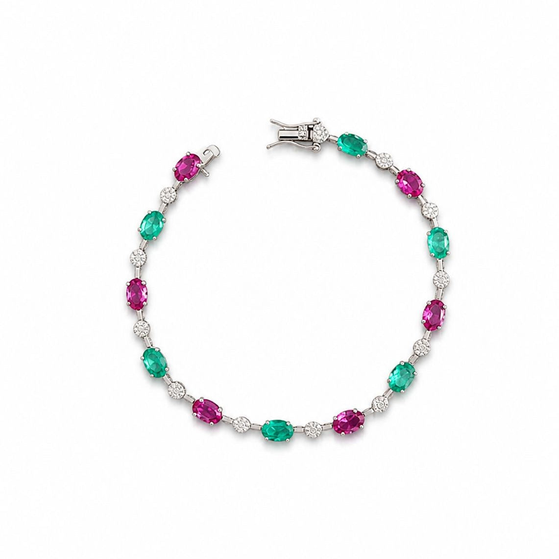 Pulseira Riviera Lapidação Oval Prata 925