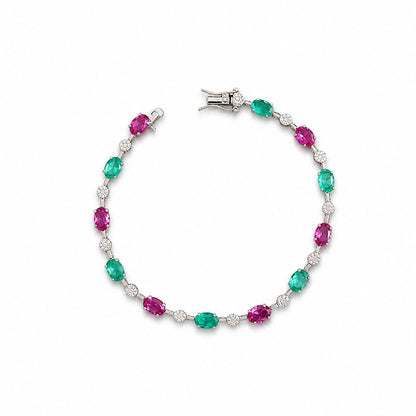 Pulseira Riviera Lapidação Oval Prata 925