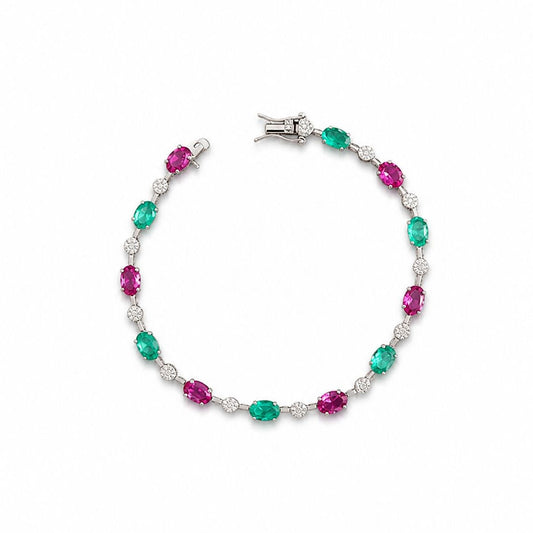 Pulseira Riviera Lapidação Oval Prata 925