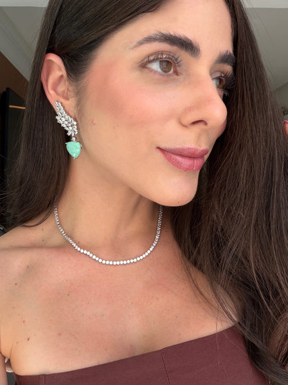 Brinco Ear Cuff Baguete Coração