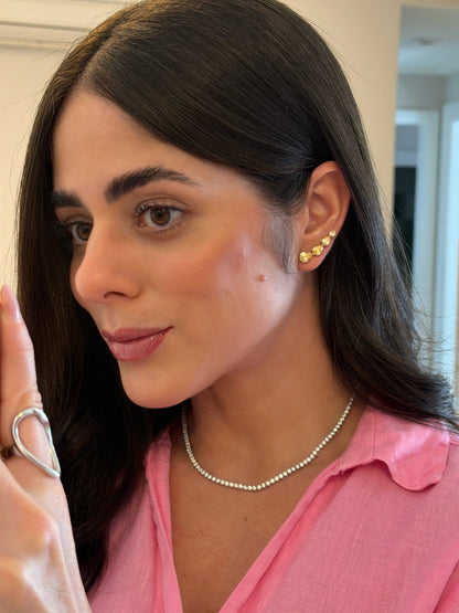 Brinco Ear Cuff Gotas Prata 925