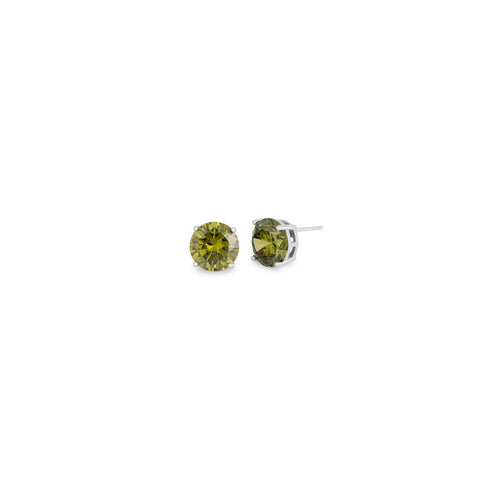 Brinco Ponto de Luz 6mm Verde Oliva Prata 925