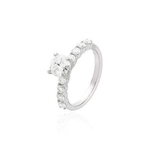 Anel em Moissanite Solitário Prata 925