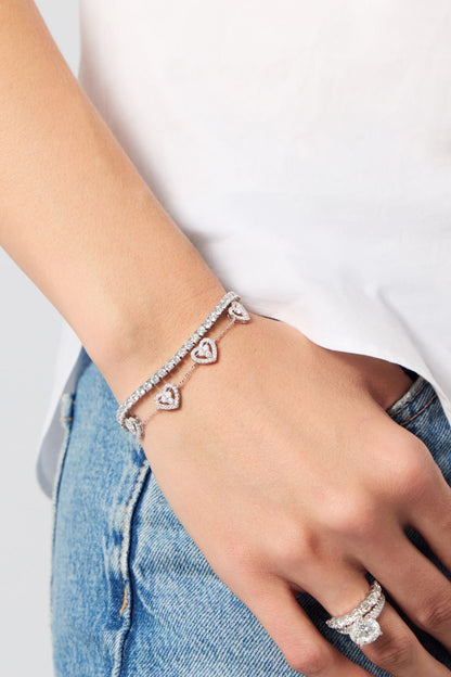 Pulseira Corações Moissanite
