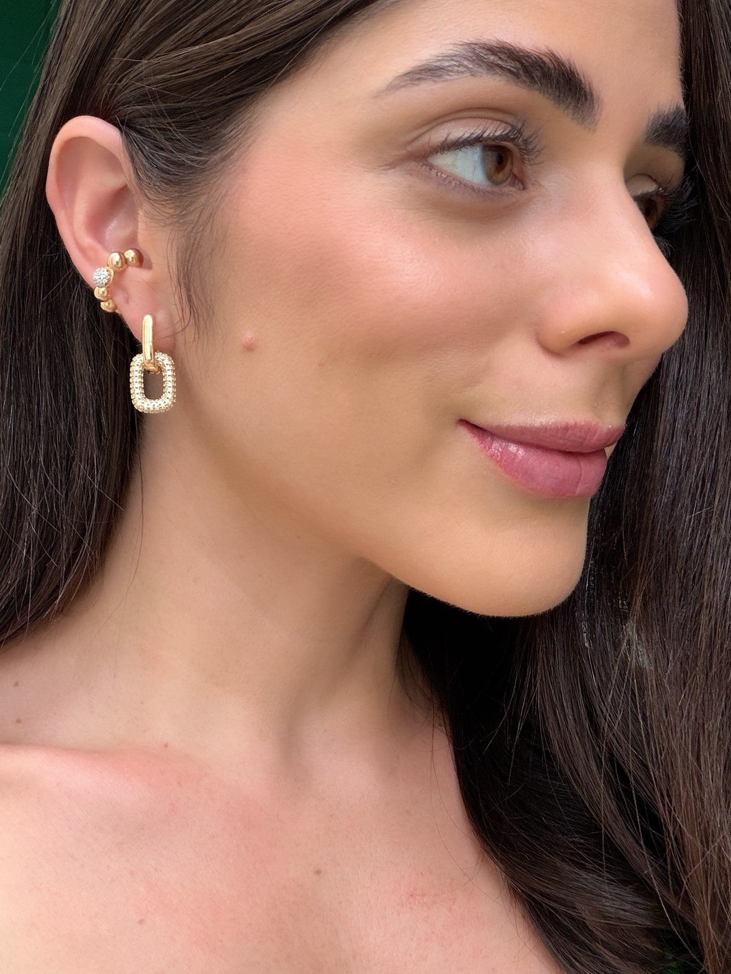 Brinco Elos Banho Ouro 18k
