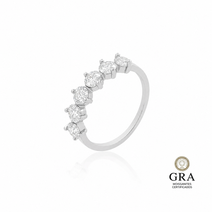 Anel Pontos de Luz Moissanite Prata 925
