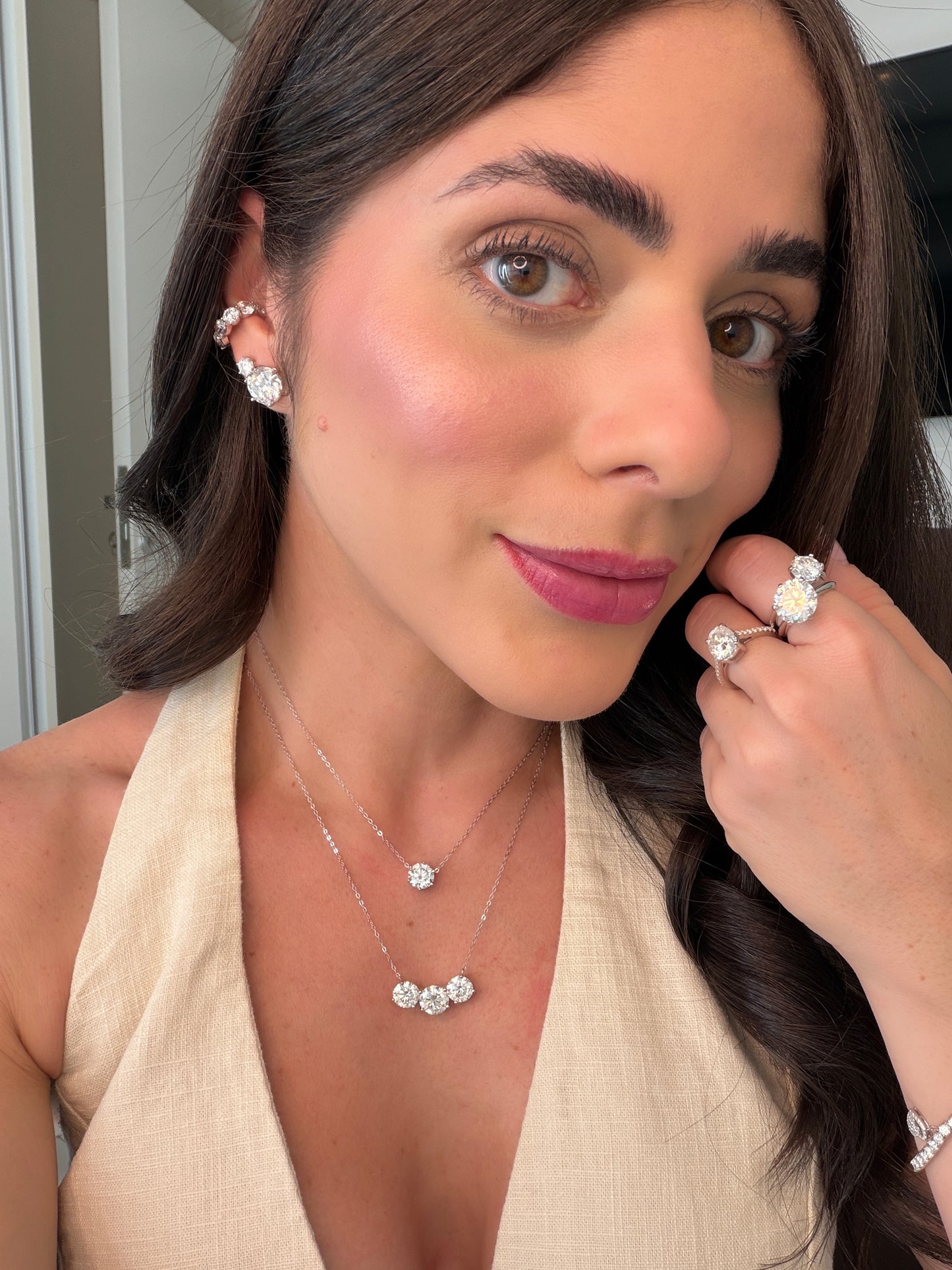 Colar Pontos de Luz Moissanite Prata 925
