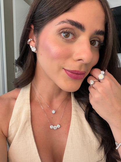 Colar Pontos de Luz Moissanite Prata 925