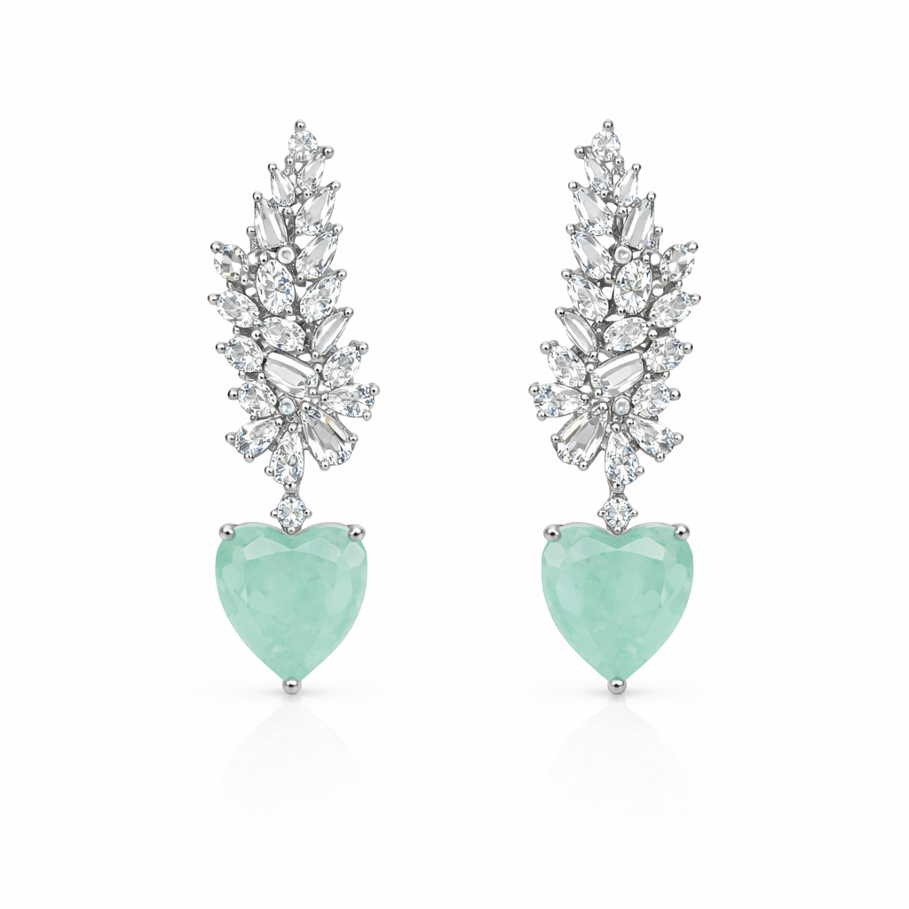 Brinco Ear Cuff Baguete Coração