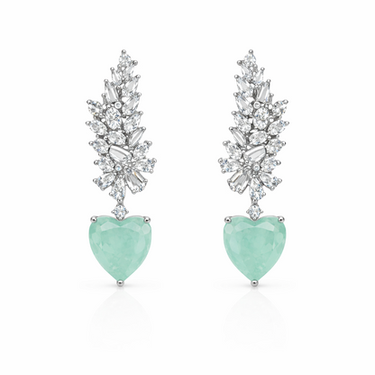Brinco Ear Cuff Baguete Coração