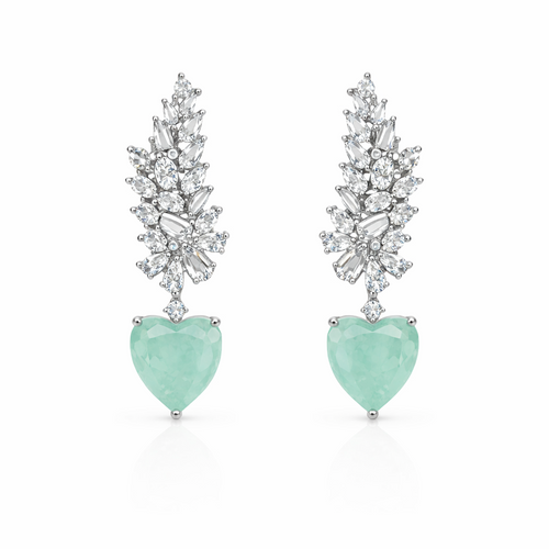 Brinco Ear Cuff Baguete Coração